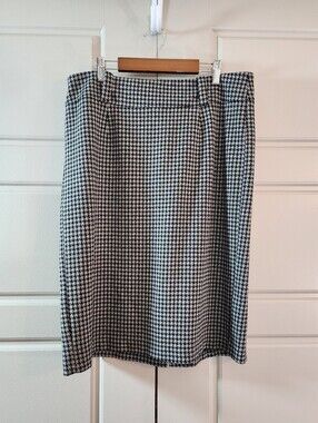 George Black & Grey Houndstooth Pencil Skirt - Size 14